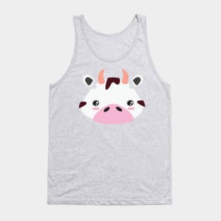 Cute Kawaii Farm Cow Animal Face Kid Design Tank Top